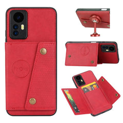 Magnetic Phone Case with Double Buckle and Card Slots