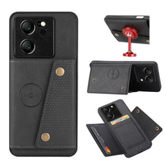 Magnetic Phone Case with Double Buckle and Card Slots