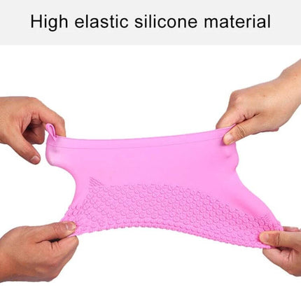 Waterproof Silicone Non-Slip Shoe Covers for Everyday Protection, Sizes S and M - pink stretchy high elastic silicone cover showing non-slip texture