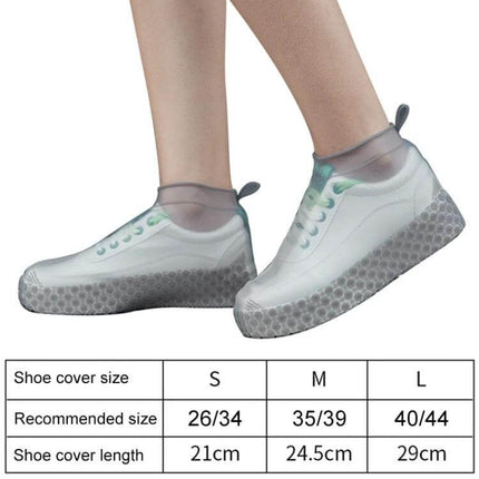 Waterproof Silicone Non-Slip Shoe Covers for Everyday Protection, Sizes S and M - translucent silicone covers over sneakers, non-slip honeycomb sole