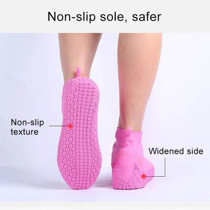 Large Waterproof Silicone Shoe Covers for Everyday Protection shown in pink with non-slip sole and widened side to shield shoes from rain and mud