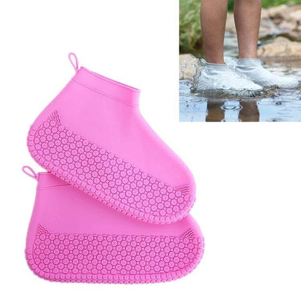 Large Waterproof Silicone Shoe Covers for Everyday Protection in bright pink, slip-on waterproof shoe protectors for rain, mud, gardening