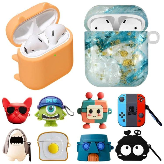 Protective Case for Earphones in Everyday Activities - colorful silicone and marble designs for AirPods, travel and gym protection