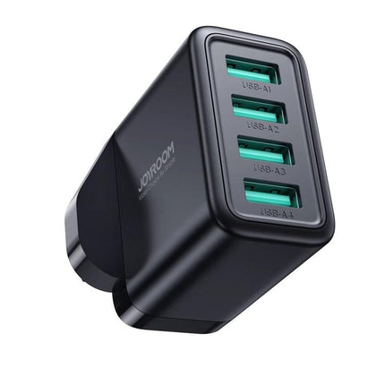 Joyroom USB Charger for Daily Device Charging at Home - compact 4-port wall charger for phone tablet earbuds