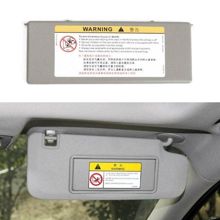 Buick Chevrolet Left Hand Drive Sun Visor Mirror Black replacement ABS plastic left-side visor mirror with warning label