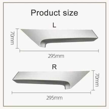 Interior Door Handle Cover For Camry Left Front Replacement silver ABS+PC 295mm x 70mm dimension diagram showing L and R pieces