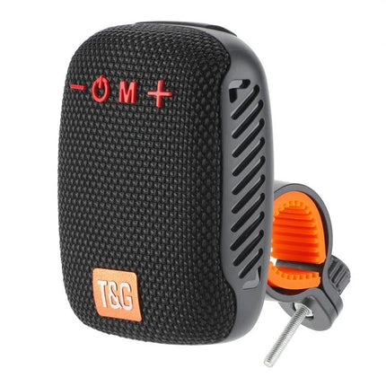 Bluetooth Portable Speaker For Cycling And Daily Outdoor Use compact black speaker with bike mount and red control buttons
