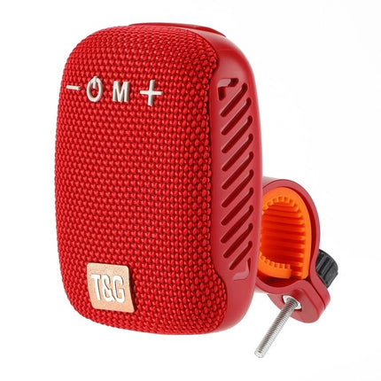 Bluetooth Portable Speaker For Cycling And Daily Outdoor Use compact red bike speaker with mount, BT 5.3, TF/USB, FM radio, hands-free