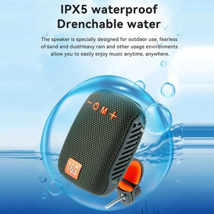Bluetooth Portable Speaker For Cycling And Daily Outdoor Use shown waterproof IPX5 compact speaker with clip
