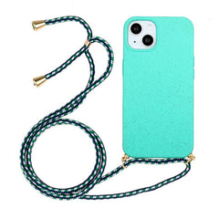 Eco-Friendly Wheat Straw & TPU Phone Case with Convenient Lanyard