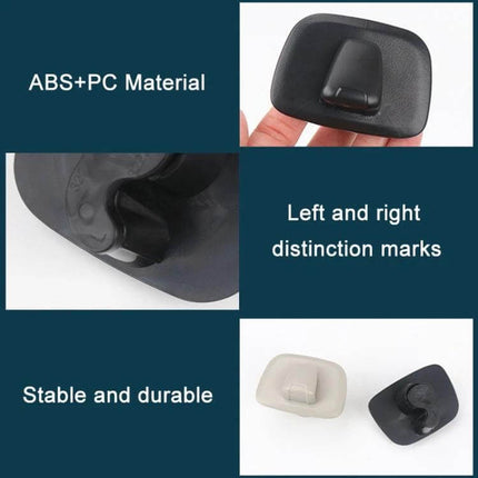 Left-Drive Car Coat Hook Hanger For Volvo SUVs, Keeps Small Gear - ABS plastic left-drive coat hook showing dimensions and left/right marks