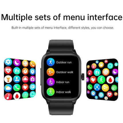 Smart Watch for Daily Health and Activity Monitoring showing multiple app icons and workout modes on screen