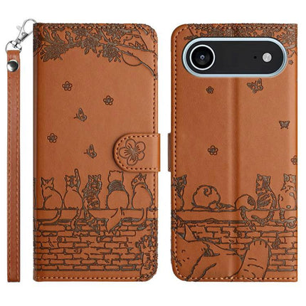 Phone Case With Lanyard For Everyday Use Keeps Your Phone Secure While You Run Errands Or Walk The Dog - brown wallet folio with cat design and detachable lanyard