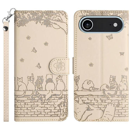 Phone Case With Lanyard For Everyday Use Keeps Your Phone Secure While You Run Errands Or Walk The Dog beige wallet case with lanyard and cat design