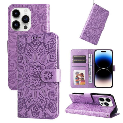 Leather Phone Case With Sunflower Design For Everyday Carry And Card Storage For Daily Essentials purple floral wallet case with card slots