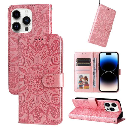 Leather Phone Case With Sunflower Design For Everyday Carry And Card Storage For Daily Essentials - pink sunflower leather wallet case with card slots
