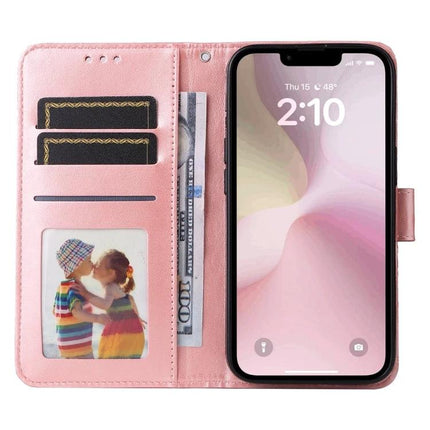 Embossed Sunflower Leather Phone Case With Card Slots for Everyday On The Go For Daily Errands - pink wallet style with card slots, cash pocket, photo ID window