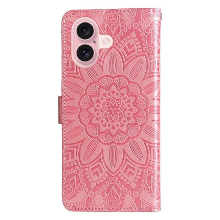 Leather Phone Case With Sunflower Design For Everyday Carry And Card Storage For Daily Essentials - pink sunflower embossed wallet case with card slots