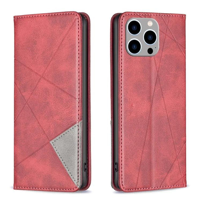 Practical Leather iPhone Case for Daily Protection During Commutes and On the Go - red PU leather folio with TPU frame, card slot and horizontal stand