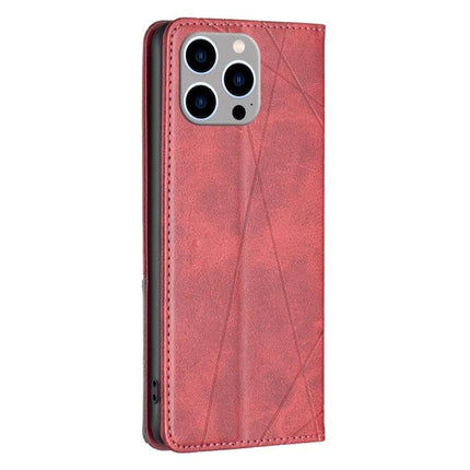 Practical Leather iPhone Case for Daily Protection During Commutes and On the Go - red PU leather folio with TPU shell, card slot and horizontal stand