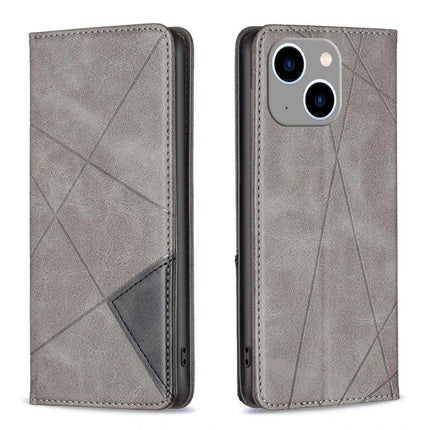Practical Leather iPhone Case for Daily Protection During Commutes and On the Go - grey PU leather folio with TPU shell, card slot and horizontal stand