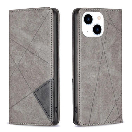 Practical Leather iPhone Case for Daily Protection During Commutes and On the Go - grey PU leather folio with TPU shell, card pocket and kickstand