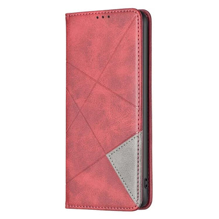Leather Phone Case With Card Holder For Everyday Use - red PU leather wallet case with TPU interior, card slot and horizontal stand
