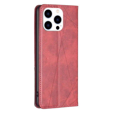 Leather Phone Case With Card Holder For Everyday Use - red PU leather wallet case with TPU interior, card slot and horizontal stand for hands-free viewing