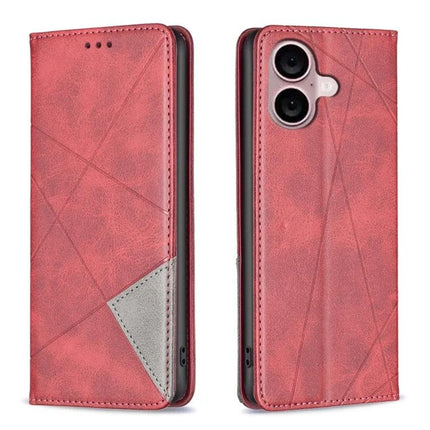 Leather Phone Case With Card Holder For Everyday Use - red PU leather folio with TPU interior, card pocket and horizontal stand, front and back view