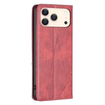 Phone Case With Daily Protection For Everyday Use in red PU leather with card slot, TPU edges and built-in stand