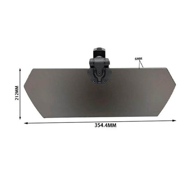 UTV Sun Visor For 1.5-2 Inch Round Tube Everyday Sun Protection acrylic 355×212×6mm detachable clamp sun glare shield