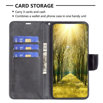 Daily Flip Leather Case For iPhone Everyday Protection with card slots, cash pocket and built-in stand in black PU leather wallet case