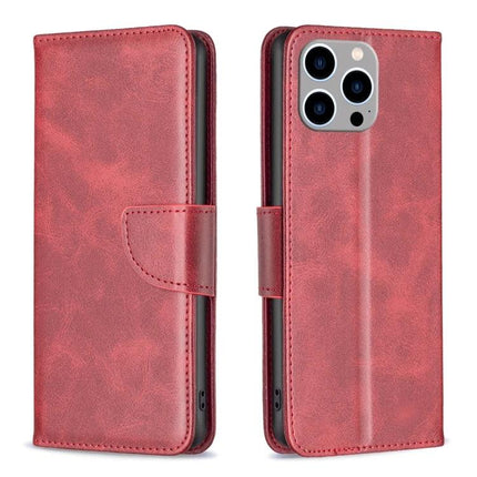 Daily Flip Leather Case For iPhone Everyday Protection - red PU leather wallet case with card slots, TPU interior, magnetic closure and kickstand