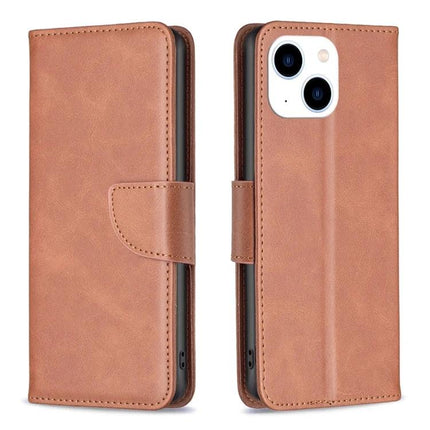 Daily Flip Leather Case For iPhone Everyday Protection brown PU leather wallet case with card slots and stand, front and back view, secure magnetic clasp