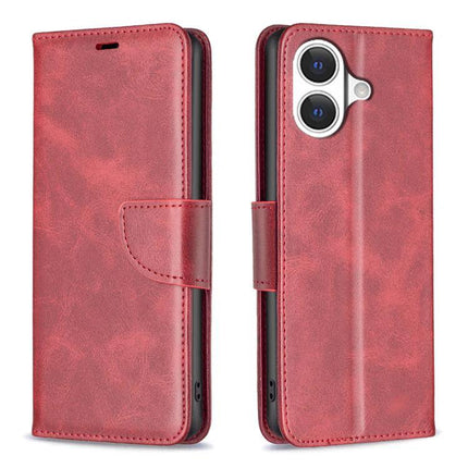 Leather Flip Case for Daily Phone Protection in red PU leather with card slots, magnetic wallet closure and TPU core