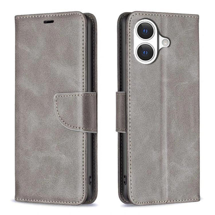 Leather Flip Case for Daily Phone Protection in gray PU leather with card slots and magnetic wallet closure