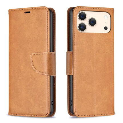 Leather Flip Case for Daily Phone Protection in tan PU leather with card slots, TPU core and magnetic wallet closure