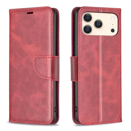 Leather Flip Case for Daily Phone Protection in red PU leather with card slots, TPU core and magnetic wallet closure