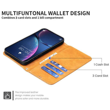 Leather Flip Case for Daily Phone Protection with multifunctional wallet design, 3 card slots and 1 cash slot, PU leather and TPU core