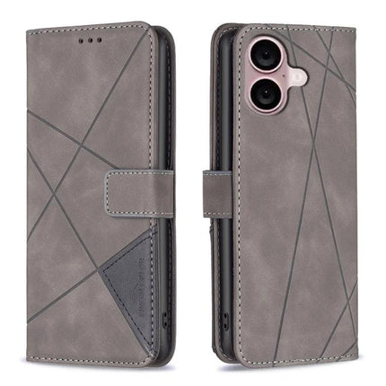 Leather Phone Case For Daily Use slim grey PU leather wallet case with TPU core, built-in horizontal stand and magnetic closure