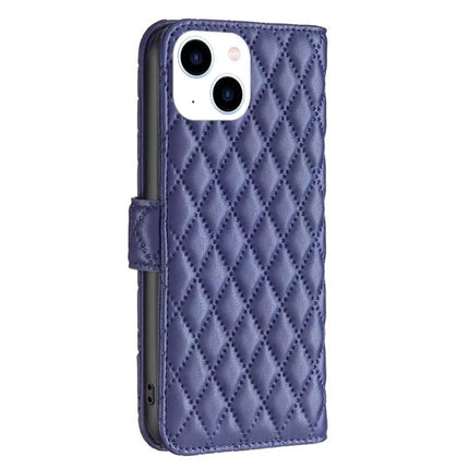 Diamond Lattice Wallet Flip Case With Stand For Iphone 15