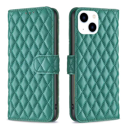 Diamond Lattice Wallet Flip Case With Stand For Iphone 15