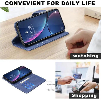 Protective Leather Wallet Case For Everyday Use With Card Slot And Cash Pocket For Daily Errands
