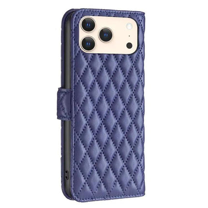 Diamond Lattice Wallet Flip Leather Phone Case With Stand | Syndmart