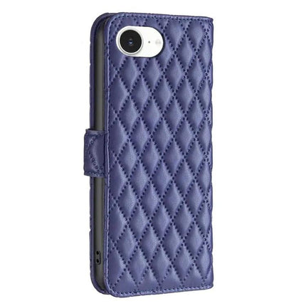 Diamond Lattice Wallet Flip Leather Phone Case With Stand