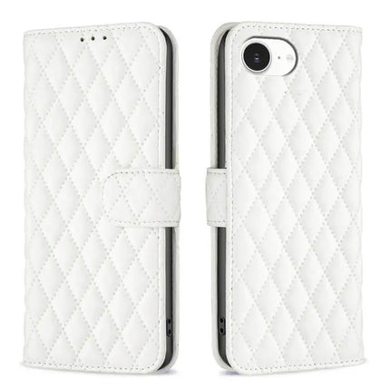 Diamond Lattice Wallet Flip Leather Phone Case With Stand