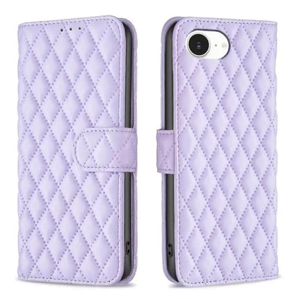 Diamond Lattice Wallet Flip Leather Phone Case With Stand