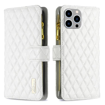 Essential Flip Wallet Phone Case for Everyday Essentials and Protection - white quilted PU wallet case with card slots and zipper