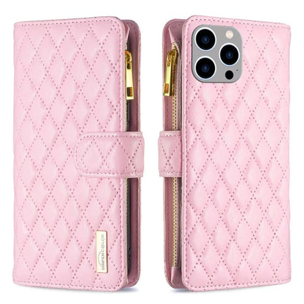Essential Flip Wallet Phone Case for Everyday Essentials and Protection - pink quilted PU wallet case with card slots and zipper pocket