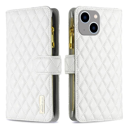 Essential Flip Wallet Phone Case for Everyday Essentials and Protection white quilted PU with zipper and card slots